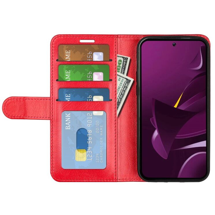 Чехол-книжка Deexe Wallet Style для Xiaomi Poco M7 Pro - Red: фото 2 из 6