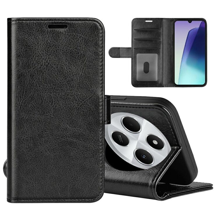 Чехол-книжка Deexe Wallet Style для Xiaomi Redmi 14C / Redmi A4 5G / Poco C75 - Black: фото 7 из 11