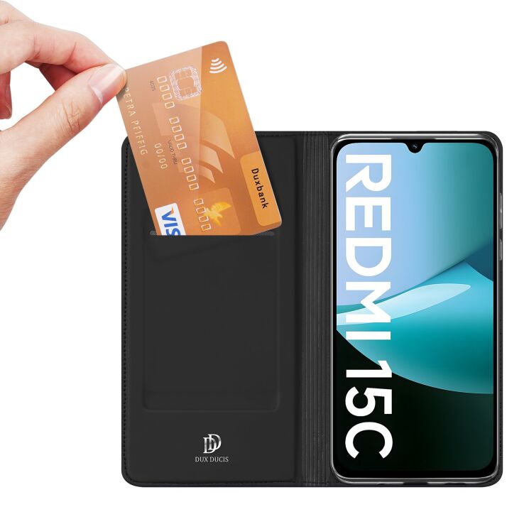 Чохол-книжка DUX DUCIS Skin Pro для Xiaomi Redmi 15C - Black: фото 6 з 11