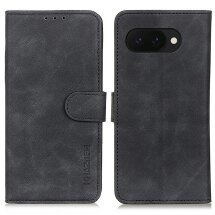 Чехол-книжка KHAZNEH Retro Wallet для Google Pixel 9a - Black: фото 1 из 8