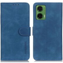 Чехол-книжка KHAZNEH Retro Wallet для Motorola Moto G35 - Blue: фото 1 из 8