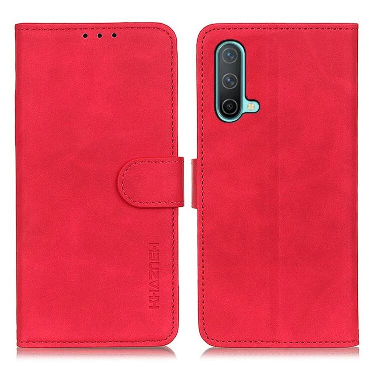 Чохол-книжка з застібкою KHAZNEH Retro Wallet для OnePlus Nord CE - Red: фото 1 з 11