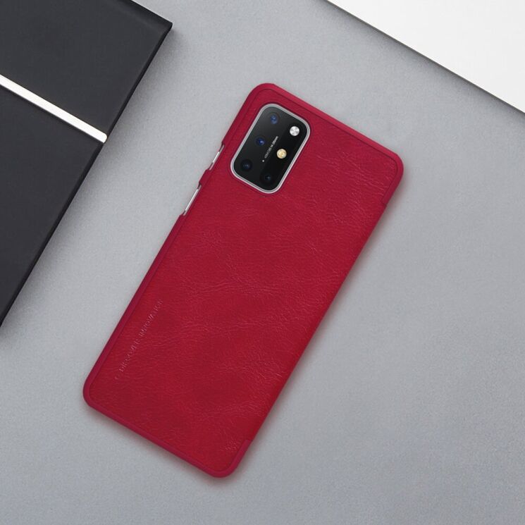 Чехол-книжка NILLKIN Qin Series для OnePlus 8T - Red: фото 7 из 18