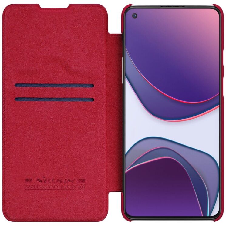 Чехол-книжка NILLKIN Qin Series для OnePlus 8T - Red: фото 3 из 18