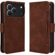 Чохол-книжка з кишеньками Deexe Wallet Stand для TECNO Spark 50 - Brown (432404Z)