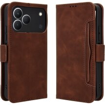 Чохол-книжка з кишеньками Deexe Wallet Stand для TECNO Spark 50 - Brown: фото 1 з 17