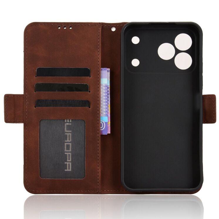Чохол-книжка з кишеньками Deexe Wallet Stand для TECNO Spark 50 - Brown (432404Z) Чохол-книжка з кишеньками Deexe Wallet Stand для TECNO Spark 50 - Brown: фото 4 з 17
