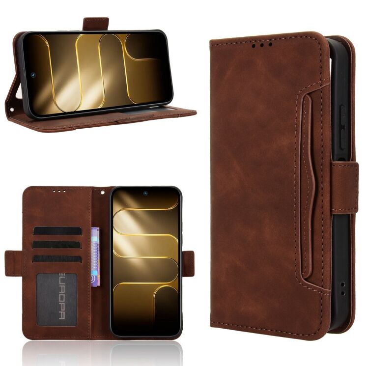 Чохол-книжка з кишеньками Deexe Wallet Stand для TECNO Spark 50 - Brown (432404Z) Чохол-книжка з кишеньками Deexe Wallet Stand для TECNO Spark 50 - Brown: фото 8 з 17