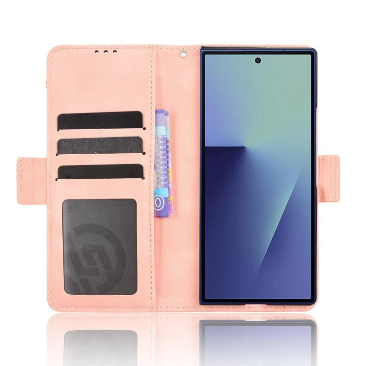 Чехол-книжка с карманами Deexe Wallet Stand (FF) для Samsung Galaxy Fold 8 Ultra - Pink: фото 2 из 8