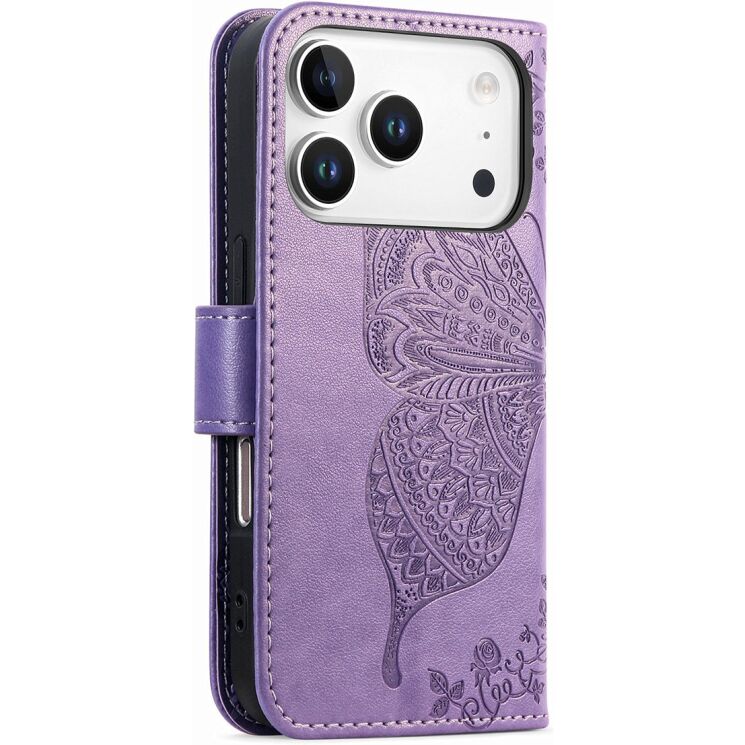 Чохол-книжка з малюнком UniCase Butterfly Pattern для iPhone 18 Pro Max / 17 Pro Max - Light Purple: фото 6 з 9