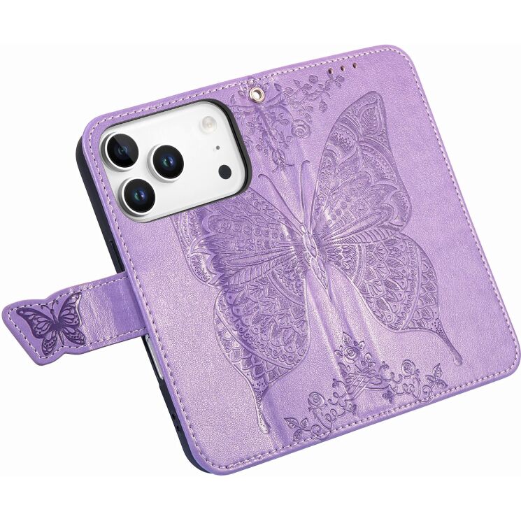 Чохол-книжка з малюнком UniCase Butterfly Pattern для iPhone 18 Pro Max / 17 Pro Max - Light Purple: фото 4 з 9
