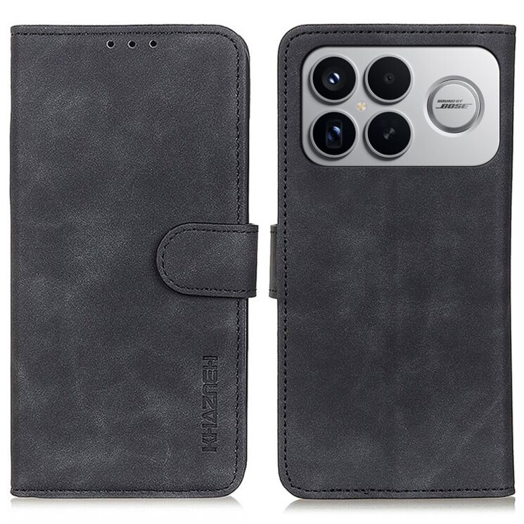 Чохол-книжка з застібкою KHAZNEH Retro Wallet для Xiaomi Poco F8 Ultra - Black: фото 1 з 9