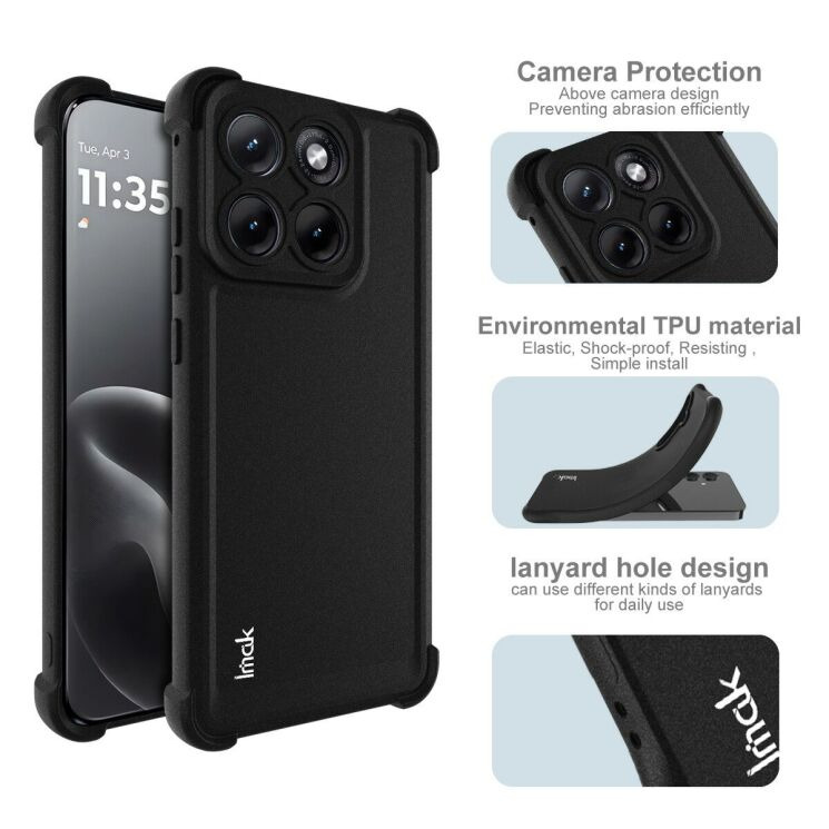 Чехол с усиленными углами IMAK Airbag MAX Case для Motorola Edge 70 Fusion - Matte Black: фото 6 из 9