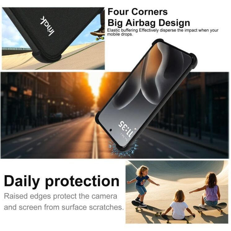 Чехол с усиленными углами IMAK Airbag MAX Case для Motorola Edge 70 Fusion - Matte Black: фото 5 из 9