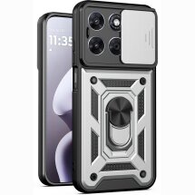 Чохол із захистом камери Deexe Armor Shield для Motorola Moto G57 / G57 Power / G67 Power - Silver: фото 1 з 9