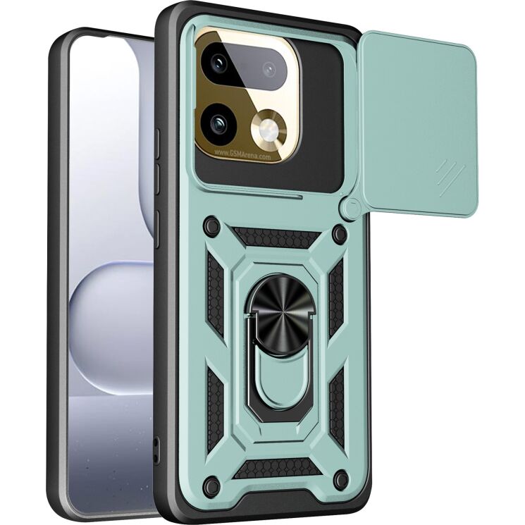 Чехол с защитой камеры Deexe Armor Shield для Realme 16 Pro - Green: фото 1 из 9