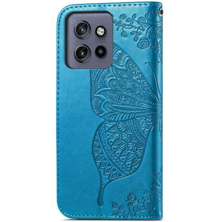 Чехол UniCase Butterfly Pattern для Motorola Edge 50 Neo - Blue: фото 6 из 7