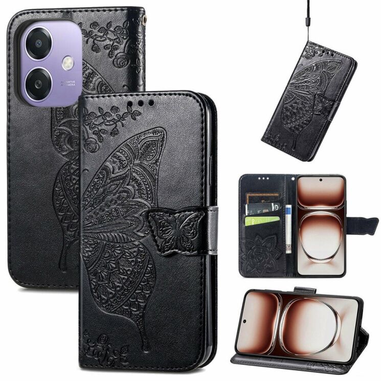 Чехол UniCase Butterfly Pattern для OPPO A3x / A3 / A40m - Black: фото 4 из 7