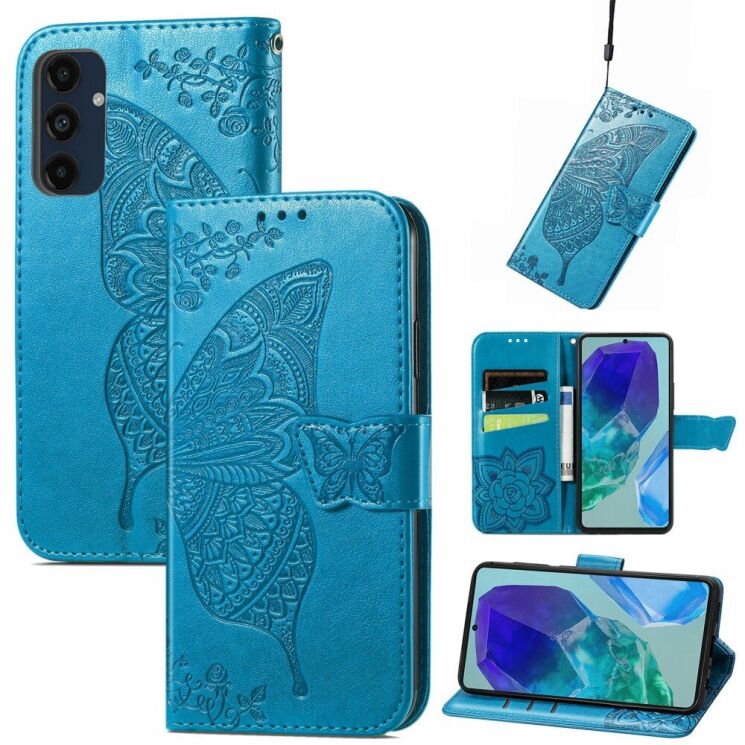 Чехол UniCase Butterfly Pattern для Samsung Galaxy S24 FE (S721) - Blue: фото 4 из 11