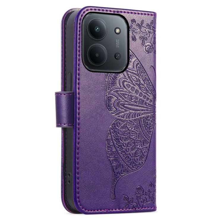Чехол-книжка с рисунком UniCase Butterfly Pattern для Xiaomi Redmi 15C / Poco C85 - Dark Purple: фото 7 из 9