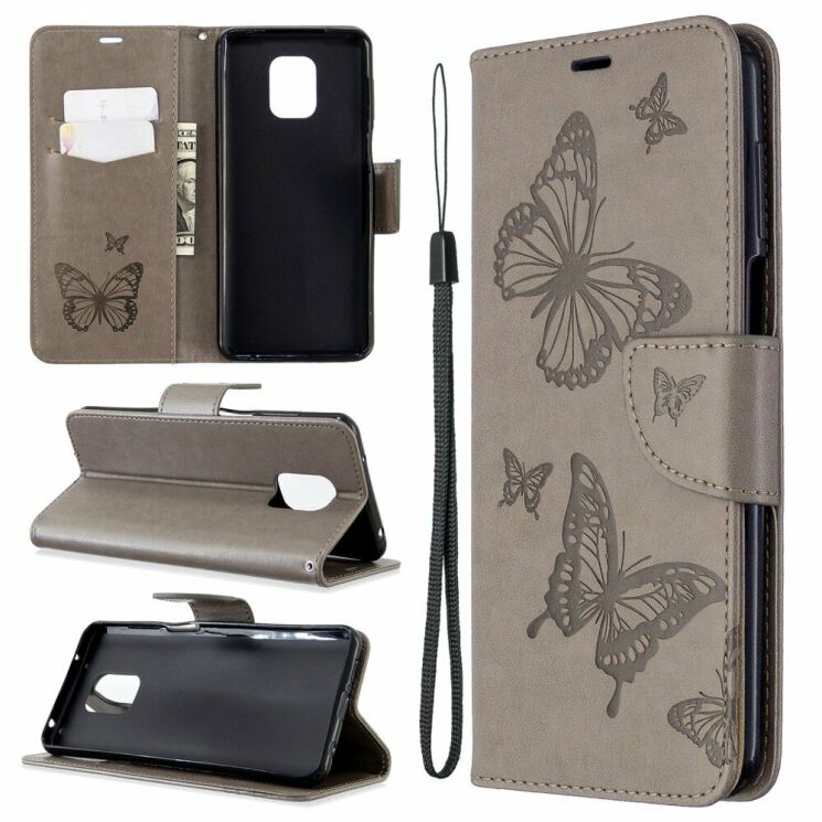 Чохол UniCase Butterfly Pattern для Xiaomi Redmi Note 9 Pro Max / Note 9 Pro / Note 9s - Grey: фото 1 з 9