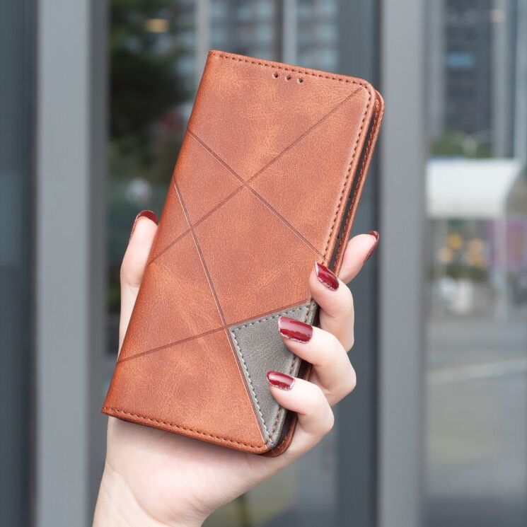 Чохол UniCase Geometric Pattern для Motorola Moto G56 - Brown: фото 6 з 9