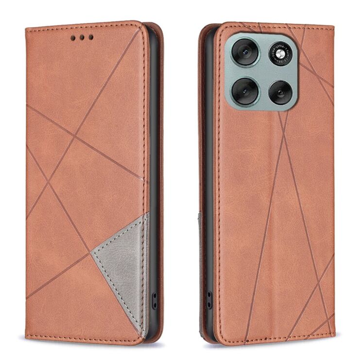 Чохол UniCase Geometric Pattern для Motorola Moto G56 - Brown: фото 1 з 9