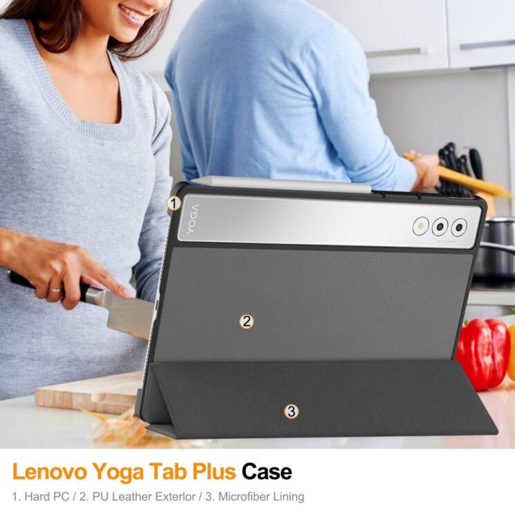 Чехол UniCase Slim для Lenovo Yoga Tab Plus - Dark Blue: фото 9 из 11