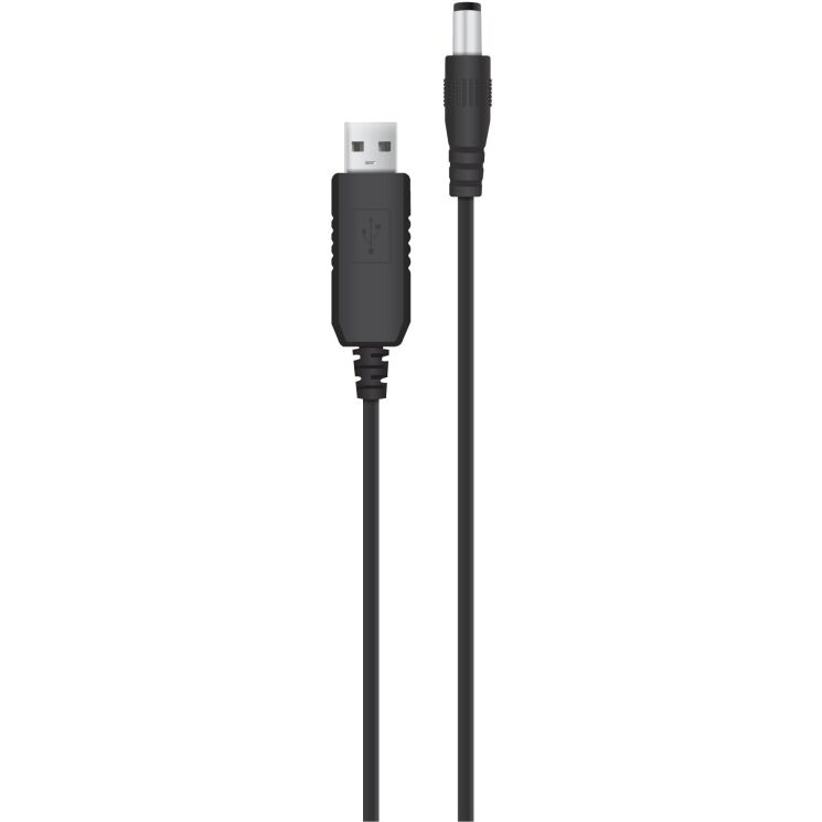 Кабель ACCLAB USB to DC 5.5х2.5мм (12V, 1A, 1m) - Black (982827B) Кабель ACCLAB USB to DC 5.5х2.5мм (12V, 1A, 1m) - Black: фото 1 з 4