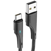 Кабель ESSAGER Rousseau USB to Type-C (3A, 1m) EXCT-LS01 - Black: фото 1 з 18