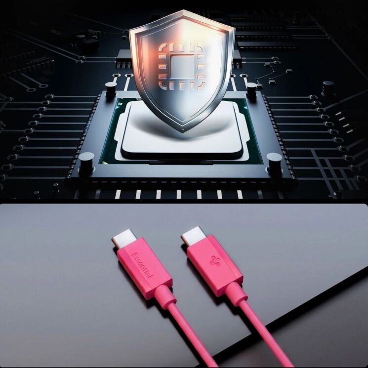 Кабель Spigen Essential EB6010CC Type-C to Type-C (60W, 1m) ACA10414 - Pink (896541P) Кабель Spigen Essential EB6010CC Type-C to Type-C (60W, 1m) ACA10414 - Pink: фото 6 из 6