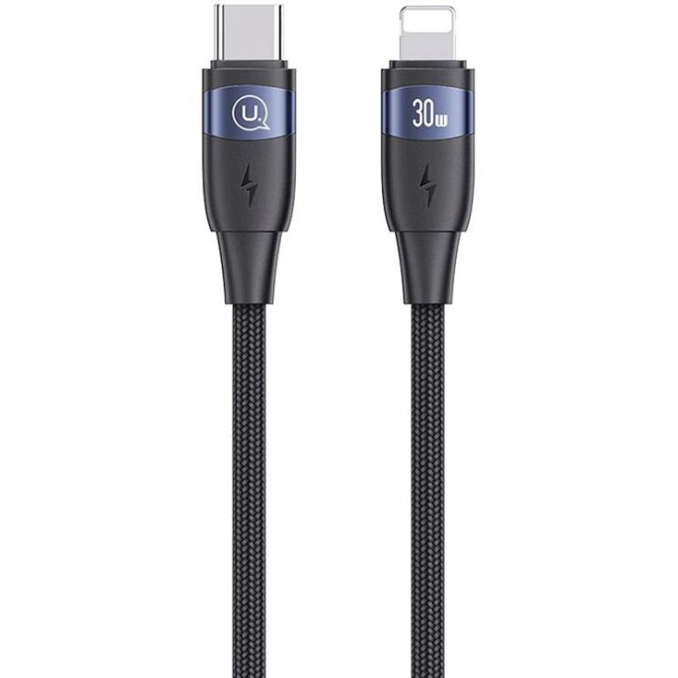 Кабель USAMS US-SJ635 Type-C to Lightning (30W, 2m) - Black: фото 1 из 6