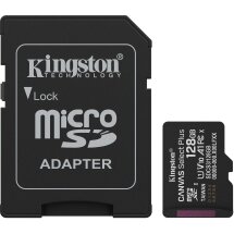 Карта памяти Kingston microSDXC 128GB Canvas Select Plus Gen3 UHS-I U1 V10 A1 (150MB/s) + адаптер (SDCS3/128GB) - Black: фото 1 из 7