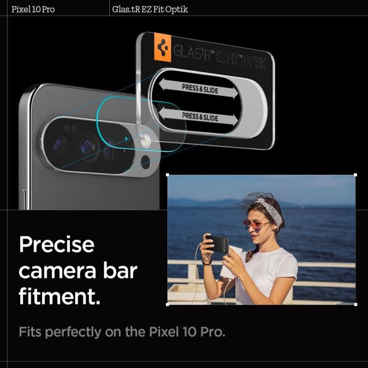 Комплект защитного стекла Spigen (SGP) Optik Lens Protector для Google Pixel 10 Pro (AGL09662) - Crystal Clear: фото 12 из 15