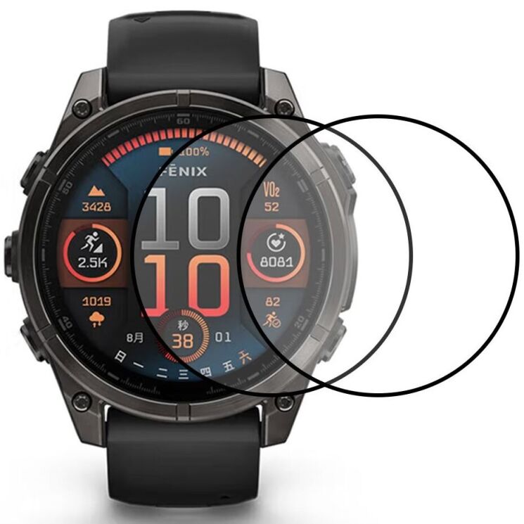 Комплект защитных пленок Deexe Protector Film для Garmin Fenix 8 (43mm) - Black: фото 1 из 5