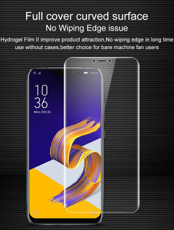 Комплект захисних плівок IMAK Full Coverage Hydrogel Film для ASUS Zenfone 5 (ZE620KL) / 5z (ZS620KL): фото 3 з 8