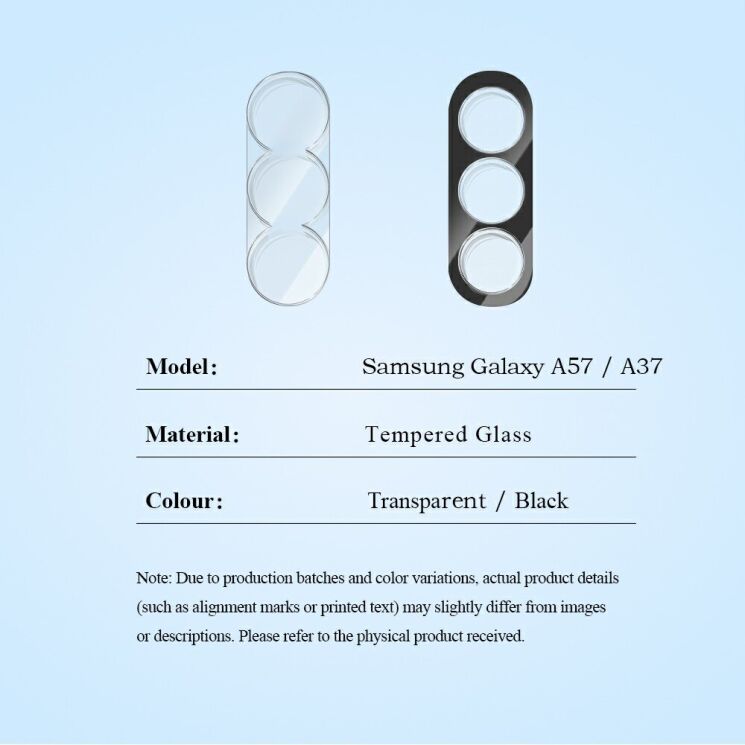 Комплект защитных стекол на камеру LEREACH Camera Lens Protector для Samsung Galaxy A37 (A376) - Transparent: фото 10 из 10