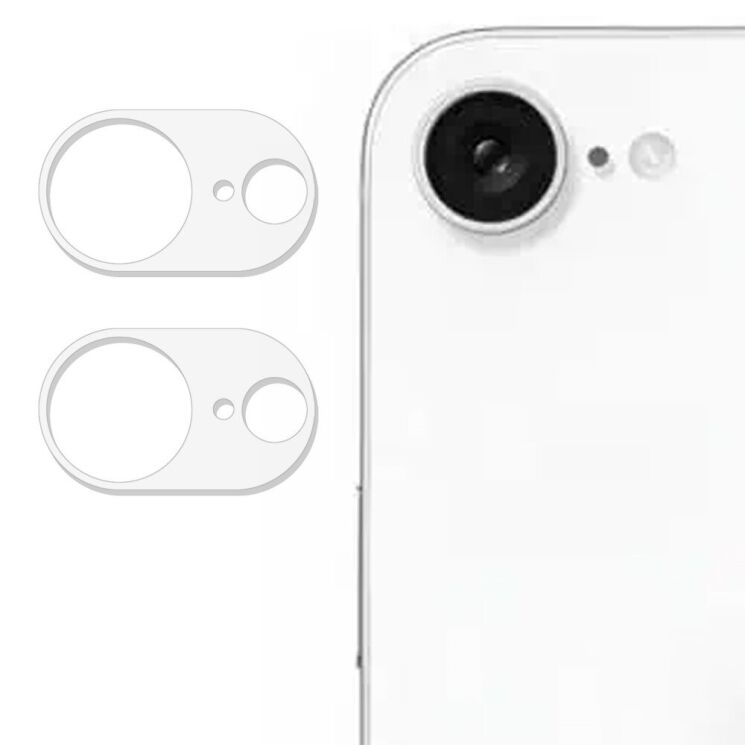 Комплект защитных стекол на заднюю камеру Deexe Camera Lens Protector для Apple iPhone 16e: фото 1 из 4