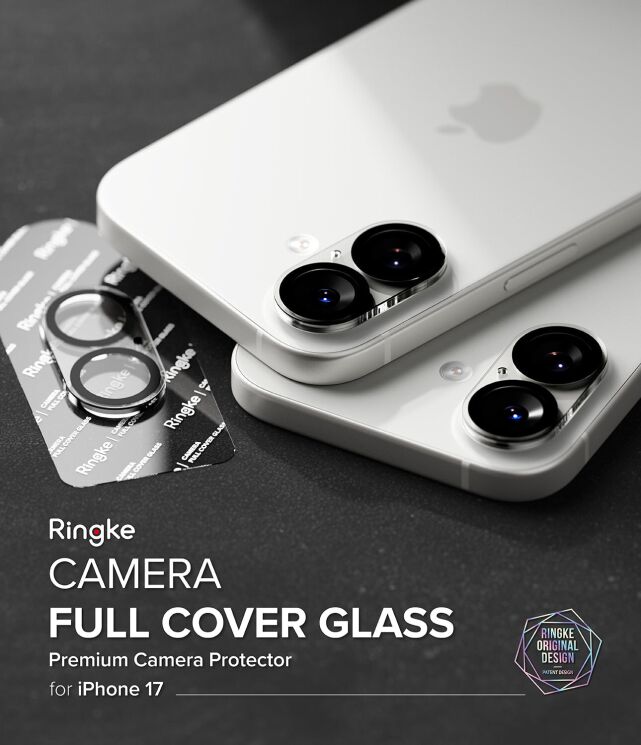 Комплект защитных стекол Ringke Camera Full Cover Glass для iPhone 17 (8800328812369) - Black: фото 4 из 10