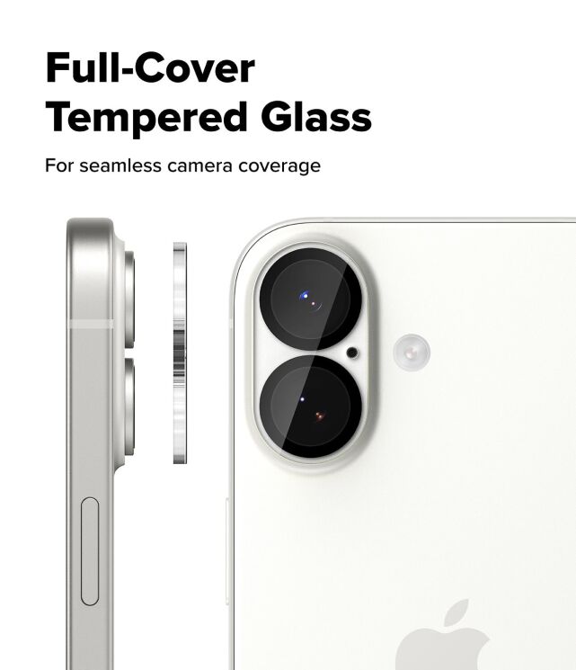 Комплект защитных стекол Ringke Camera Full Cover Glass для iPhone 17 (8800328812369) - Black: фото 6 из 10