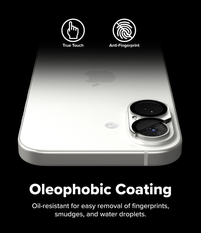 Комплект защитных стекол Ringke Camera Full Cover Glass для iPhone 17 (8800328812369) - Black: фото 9 из 10