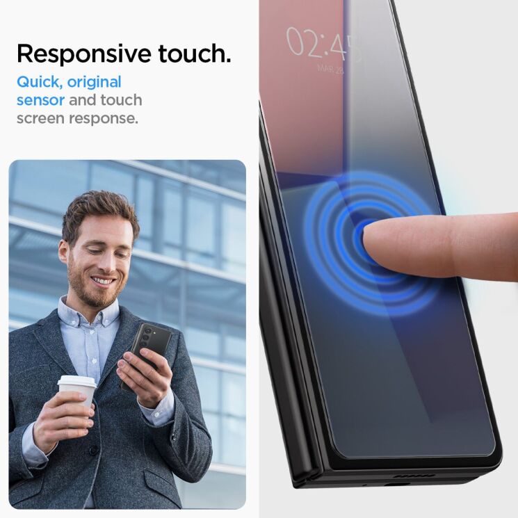 Комплект защитных стекол Spigen (SGP) Screen Protector EZ Fit Glas.tR для Samsung Galaxy Fold 5: фото 14 из 15