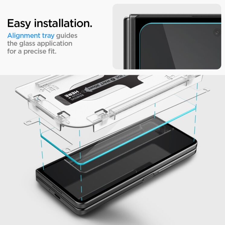 Комплект защитных стекол Spigen (SGP) Screen Protector EZ Fit Glas.tR для Samsung Galaxy Fold 5: фото 11 из 15