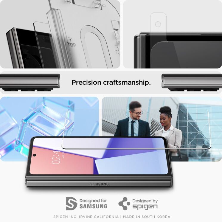 Комплект защитных стекол Spigen (SGP) Screen Protector EZ Fit Glas.tR для Samsung Galaxy Fold 5: фото 15 из 15