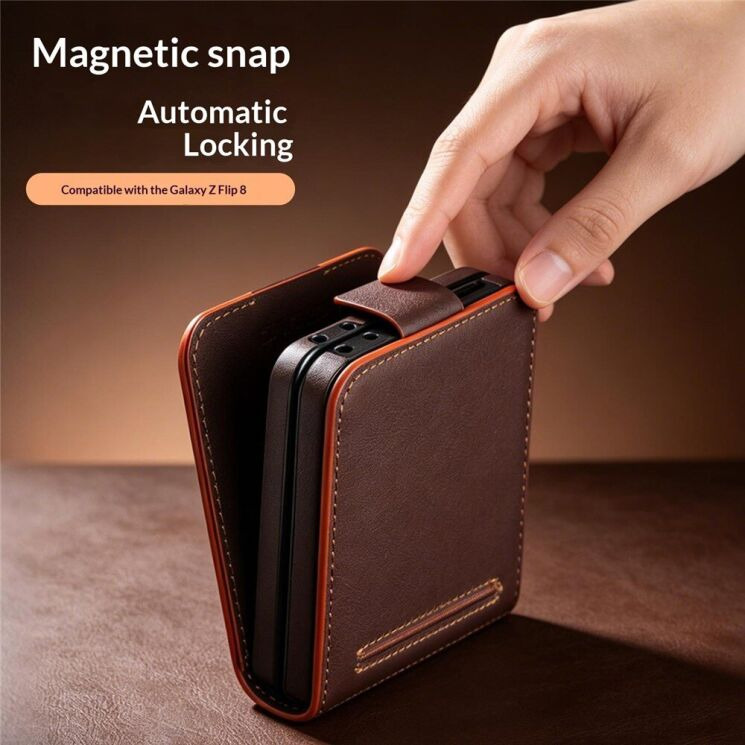 Шкіряний чохол QIALINO Wallet Case (FF) для Samsung Galaxy Flip 8 - Brown (423535Z) Шкіряний чохол QIALINO Wallet Case (FF) для Samsung Galaxy Flip 8 - Brown: фото 10 з 11