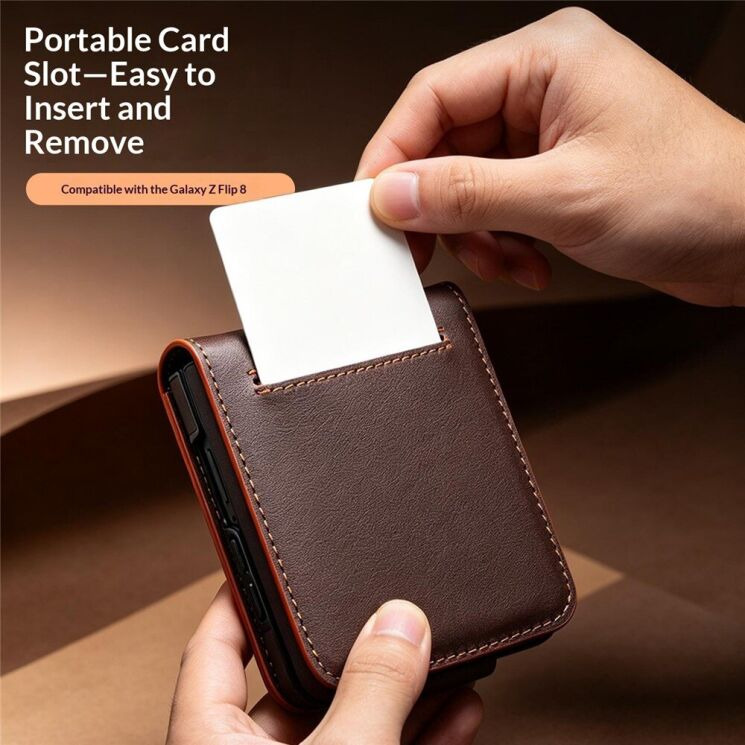 Шкіряний чохол QIALINO Wallet Case (FF) для Samsung Galaxy Flip 8 - Brown (423535Z) Шкіряний чохол QIALINO Wallet Case (FF) для Samsung Galaxy Flip 8 - Brown: фото 11 з 11