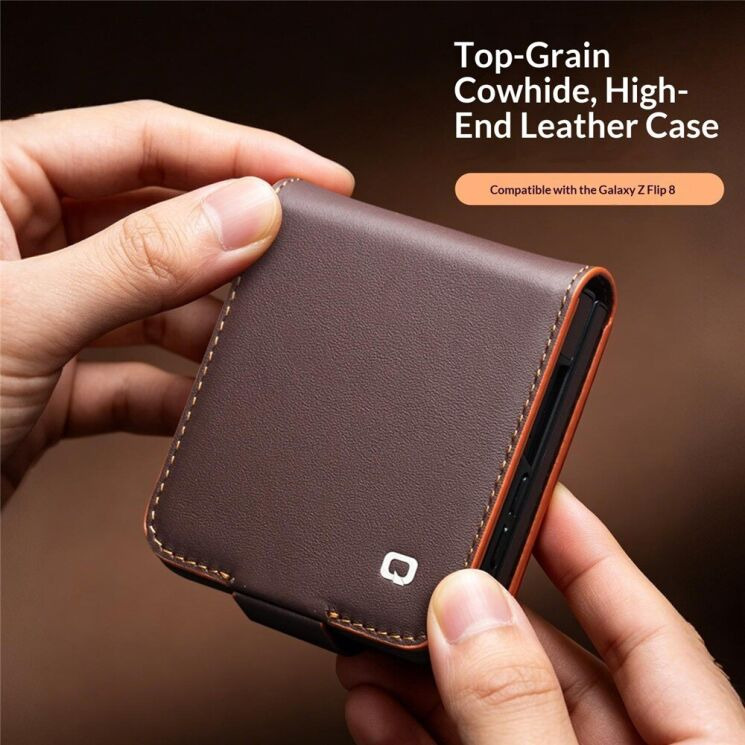 Шкіряний чохол QIALINO Wallet Case (FF) для Samsung Galaxy Flip 8 - Brown (423535Z) Шкіряний чохол QIALINO Wallet Case (FF) для Samsung Galaxy Flip 8 - Brown: фото 7 з 11