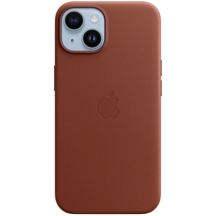 Оригинальный чехол Leather Case with MagSafe для Apple iPhone 14 (MPP73) - Umber: фото 1 из 7