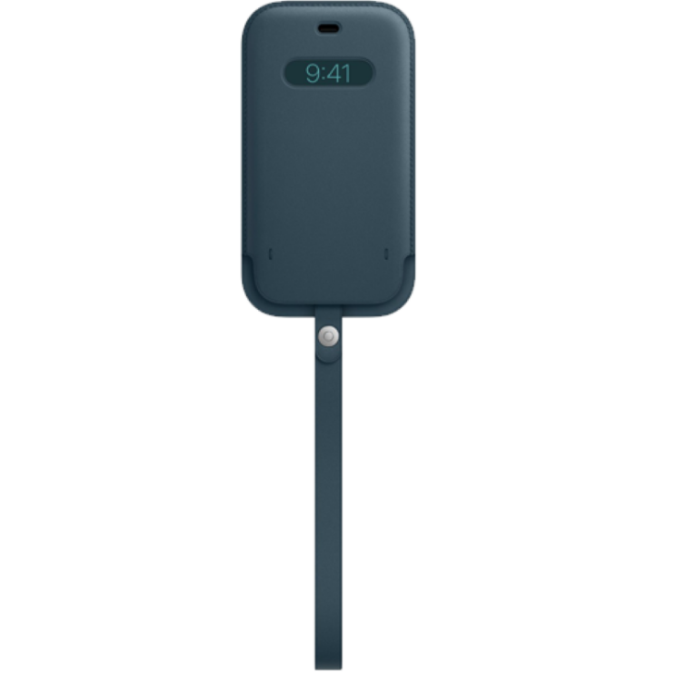 Оригинальный чехол Leather Sleeve MagSafe для Apple iPhone 12 / 12 Pro (MHYD3) - Baltic Blue: фото 3 из 4