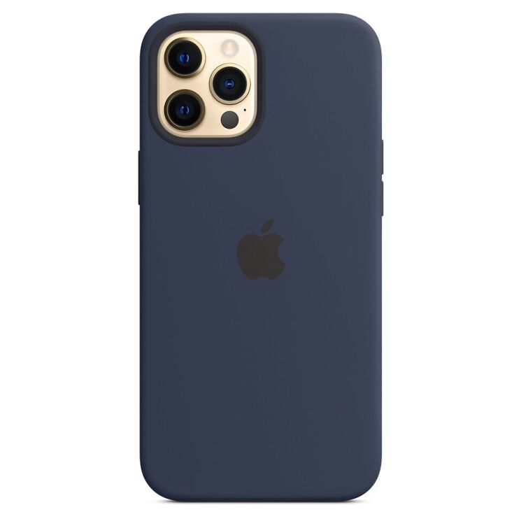 Оригинальный чехол MagSafe Silicone Case для Apple iPhone 12 Pro Max (MHLD3ZE/A) - Deep Navy: фото 2 из 5